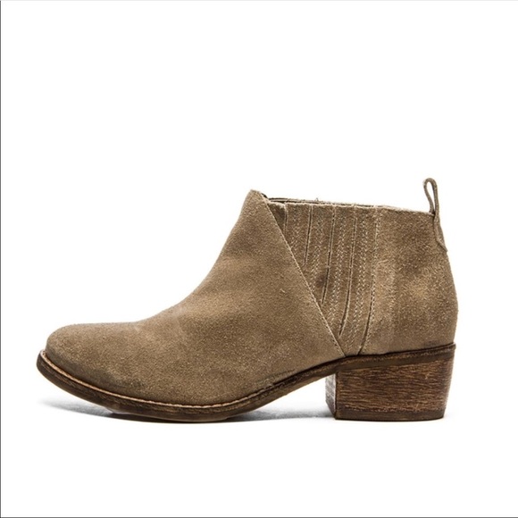 Tan Distressed Suede Burnished Boho Ankle Boot - Picture 7 of 8